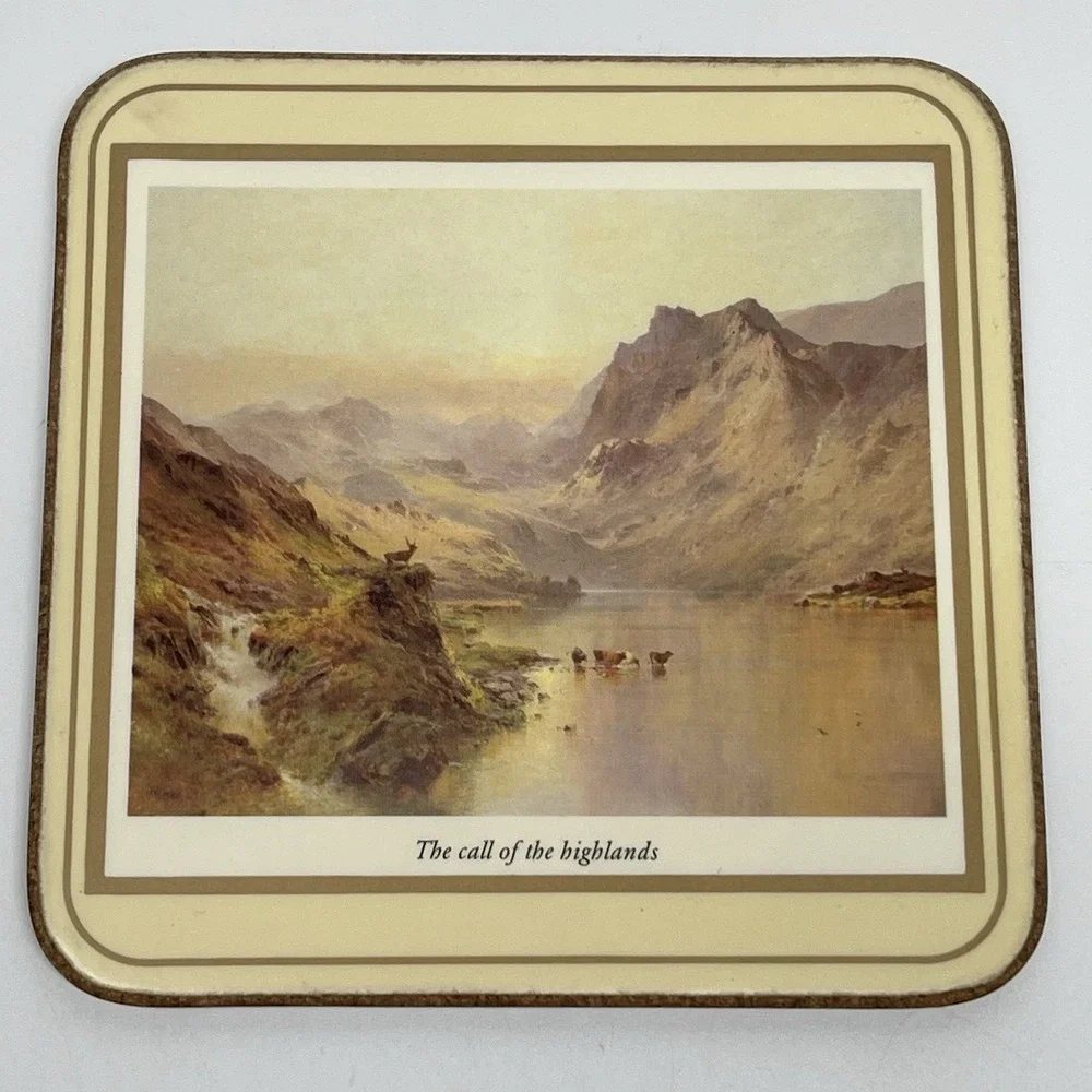 Vintage‎ Pimpernel Scottish Scenes Coasters England Cork Backed  4.25